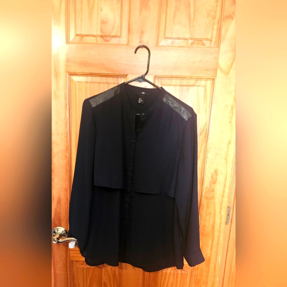black sleeve button down